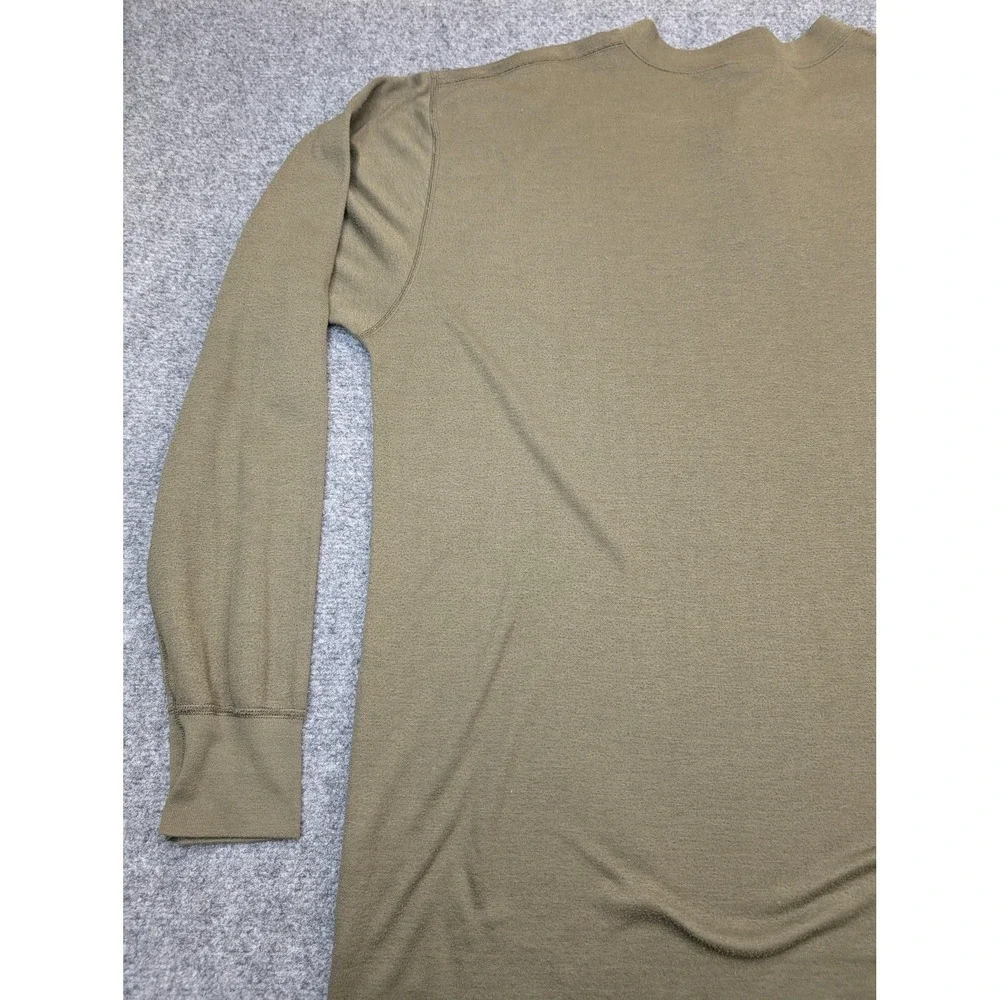Cabela's Henley Shirt Mens XL Green Long Sleeve Thermal Made‎ USA Casual Outdoor